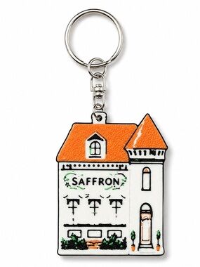 2/$25 Lenox Spice Village Inspired Saffron House Keychain with Key Ring